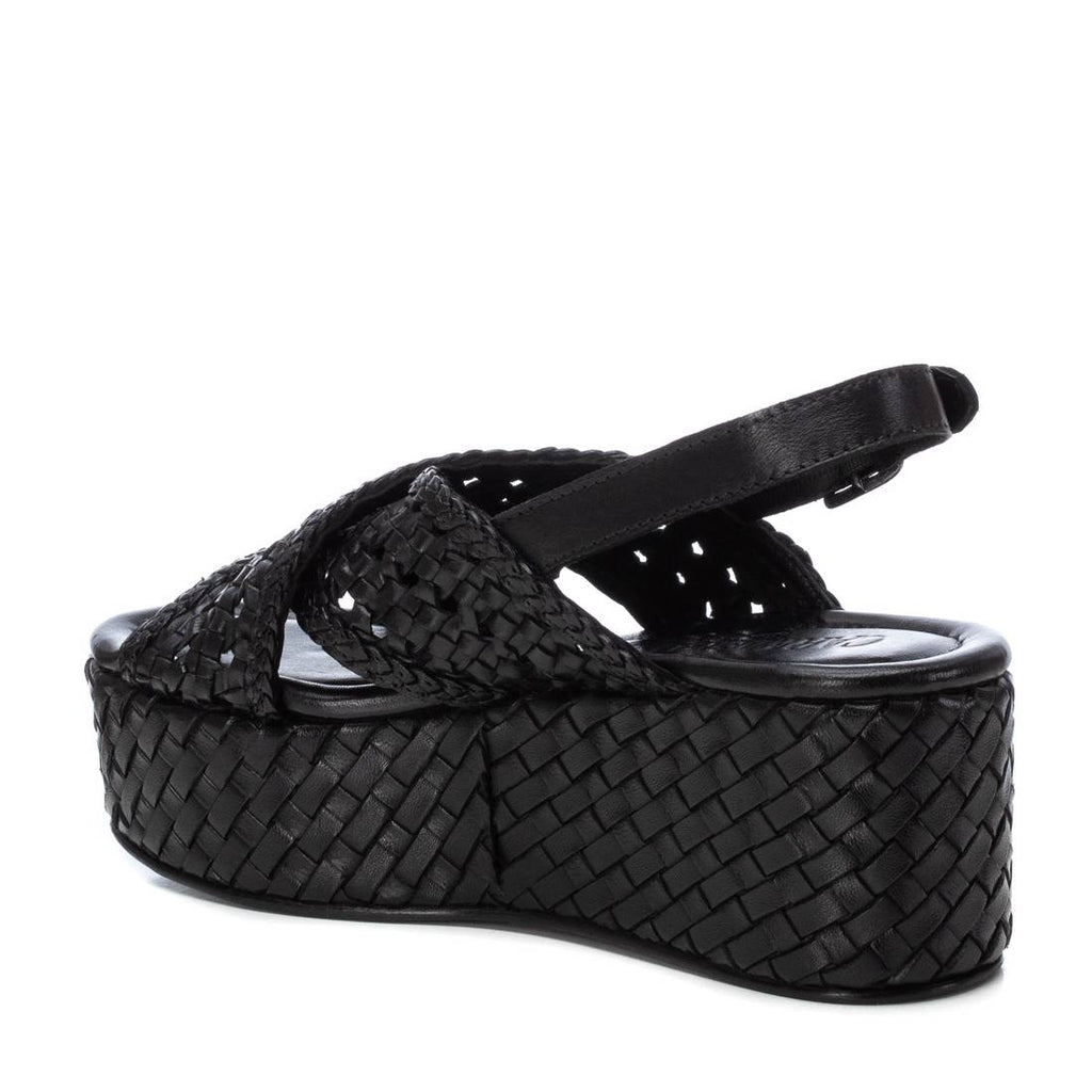 CARMELA--Black--Woven--leather--Platform--Sandal