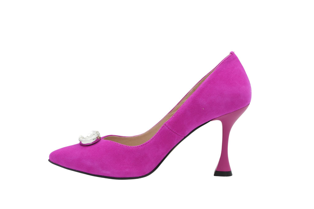 FABUCCI -Magenta -Pink- Suede Heeled- Shoe -