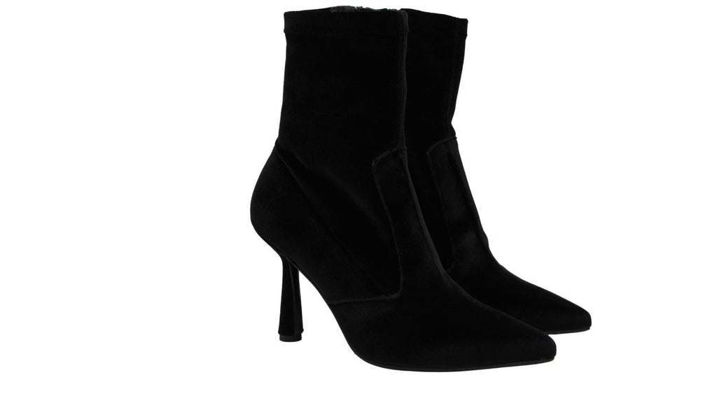 Marian-womens-black-velvet-sock-heeled-ankle-boot