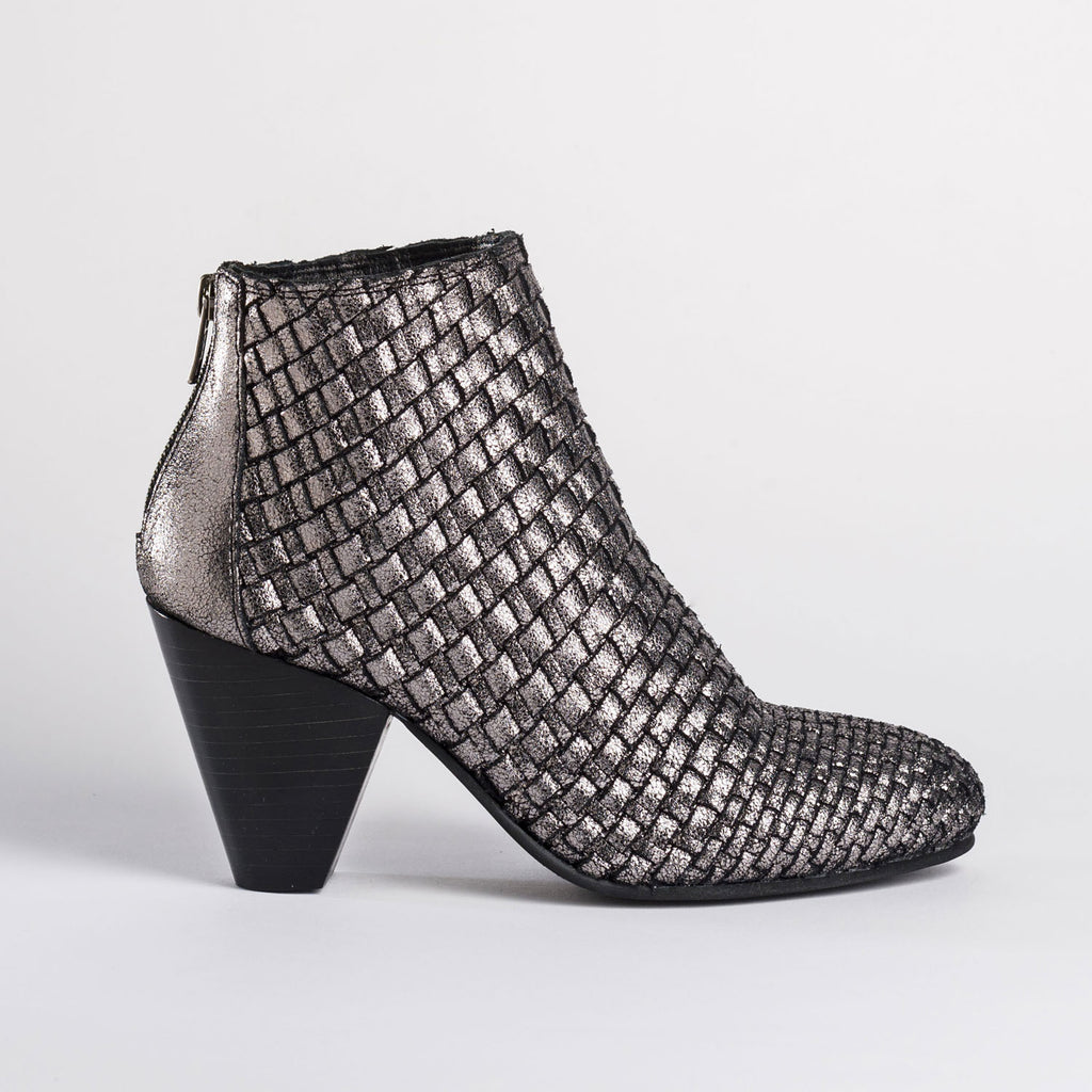 REQINS -PEWTER- LEATHER- ANKLE- BOOT