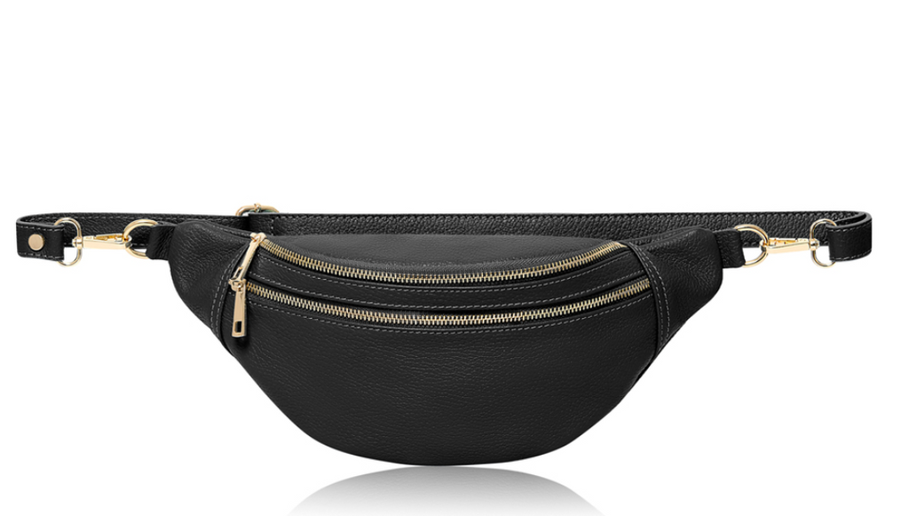 black-leather-double-zip-bum-bag