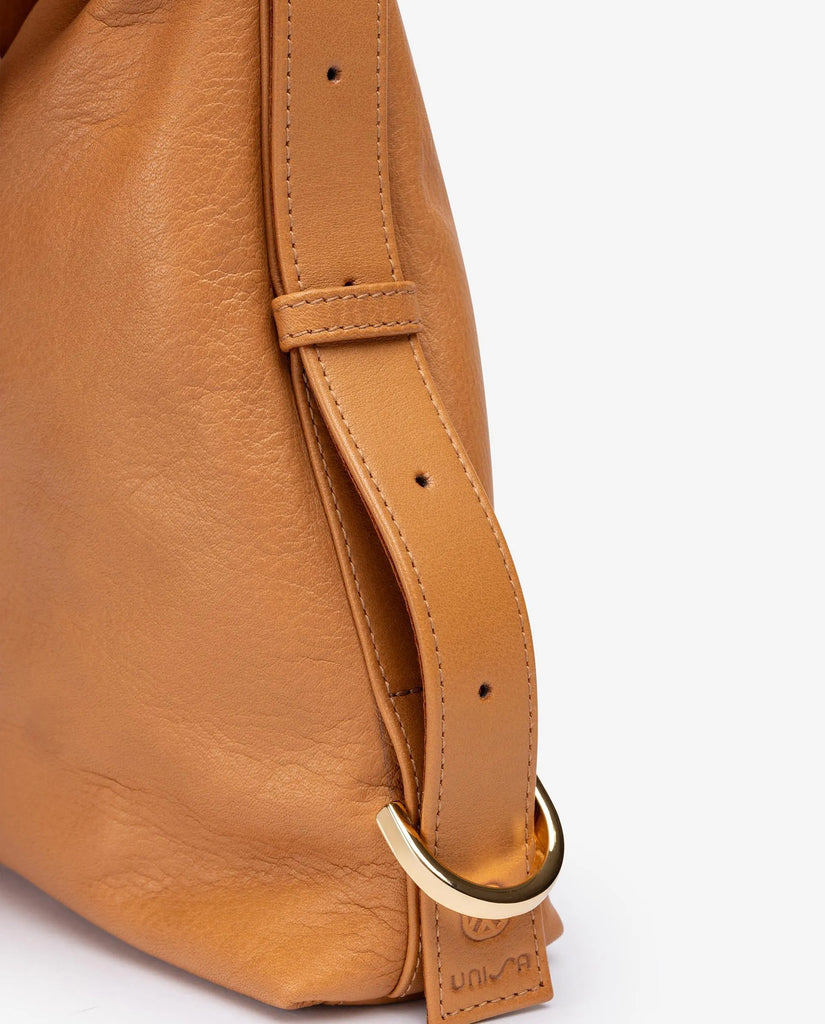UNISA Tan Leather Shoulder Bag ZMARIE