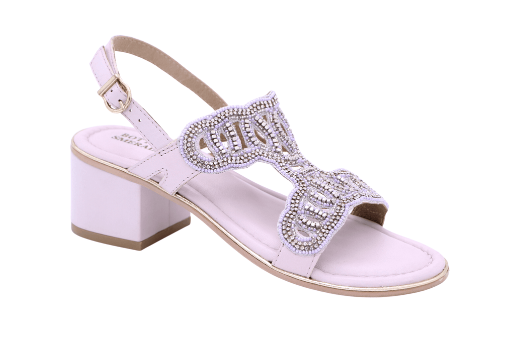 BOTTEGA Lavender Embellished Block heel Sandal