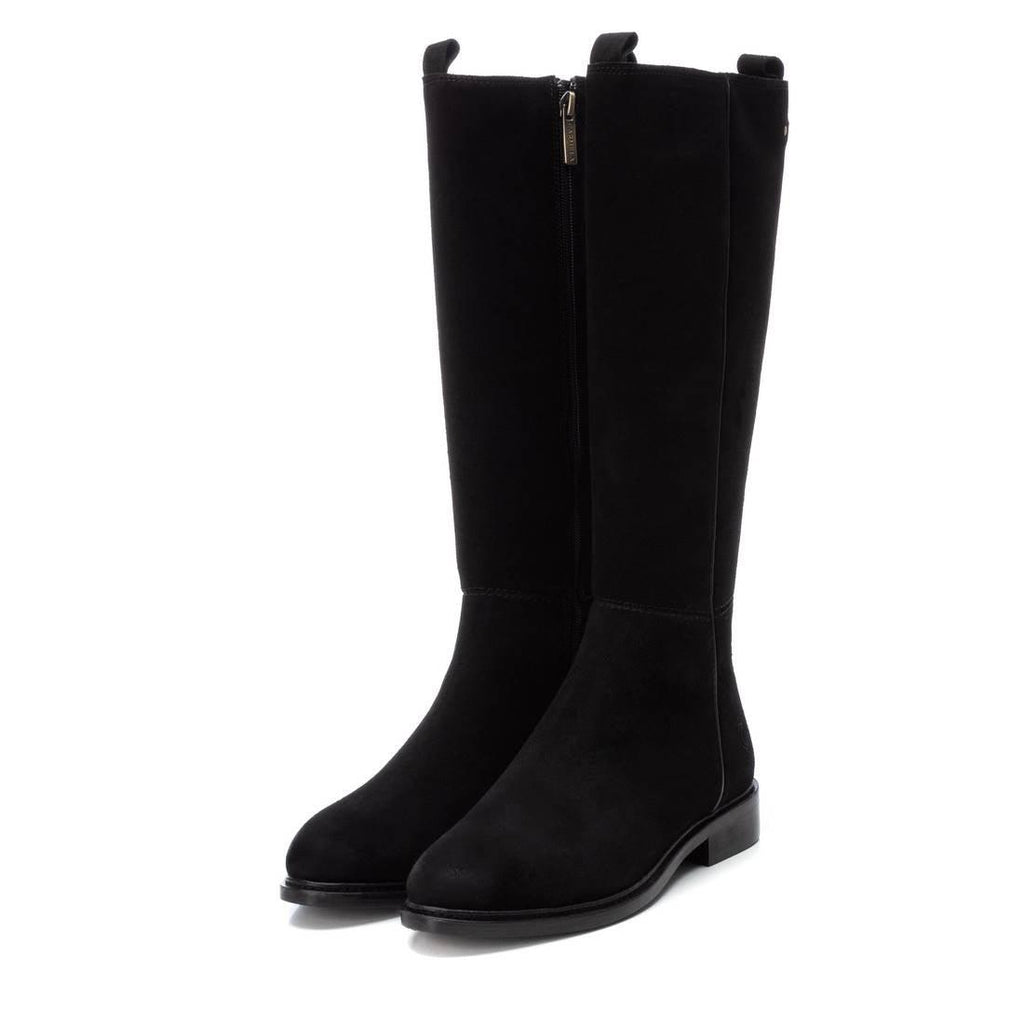    carmela-black-suede-flat-heel-knee-high-boot-16097