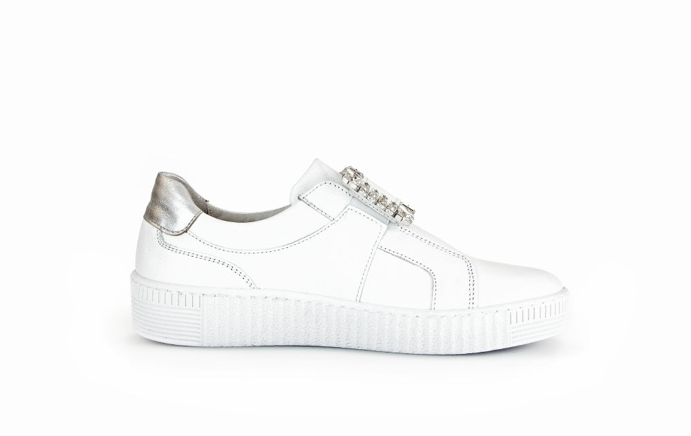 Gabor white leather wedge trainer 4333821