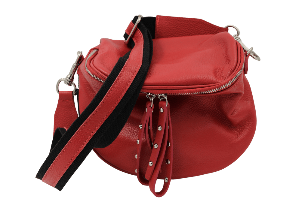 ANDREA CARDONE Red Leather Slouchy Handbag
