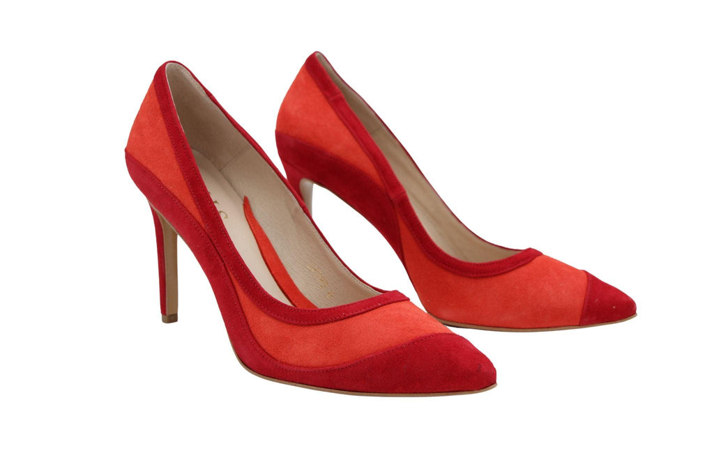 EMIS Orange and Red Two Tone Suede Pointed Toe Shoe