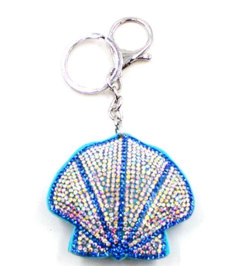 Fabucci Blue Seashell Diamante Bag Charm/Key Ring