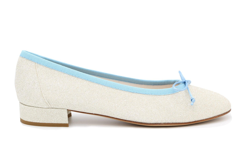 Fabucci-pale-gold-shimmer-ladies-ballerina-blue-bow