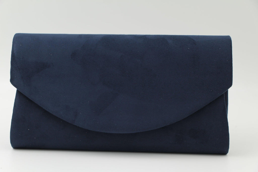 Fabucci Navy Suede Fold Over Clutch