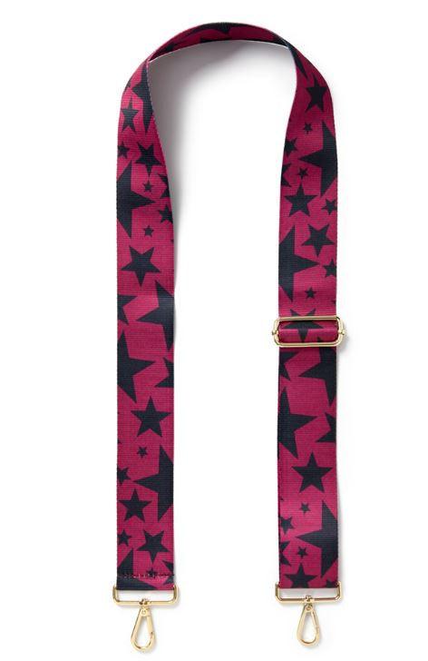 Fabucci Raspberry & Black Star Crossbody/Shoulder strap - Fabucci Shoes
