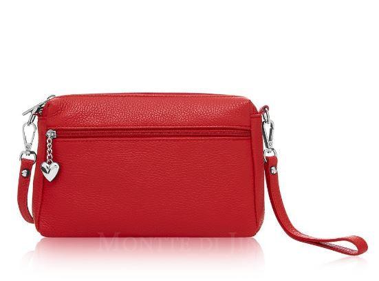 Fabucci Red Leather Multi Zipper Bag - Fabucci Shoes