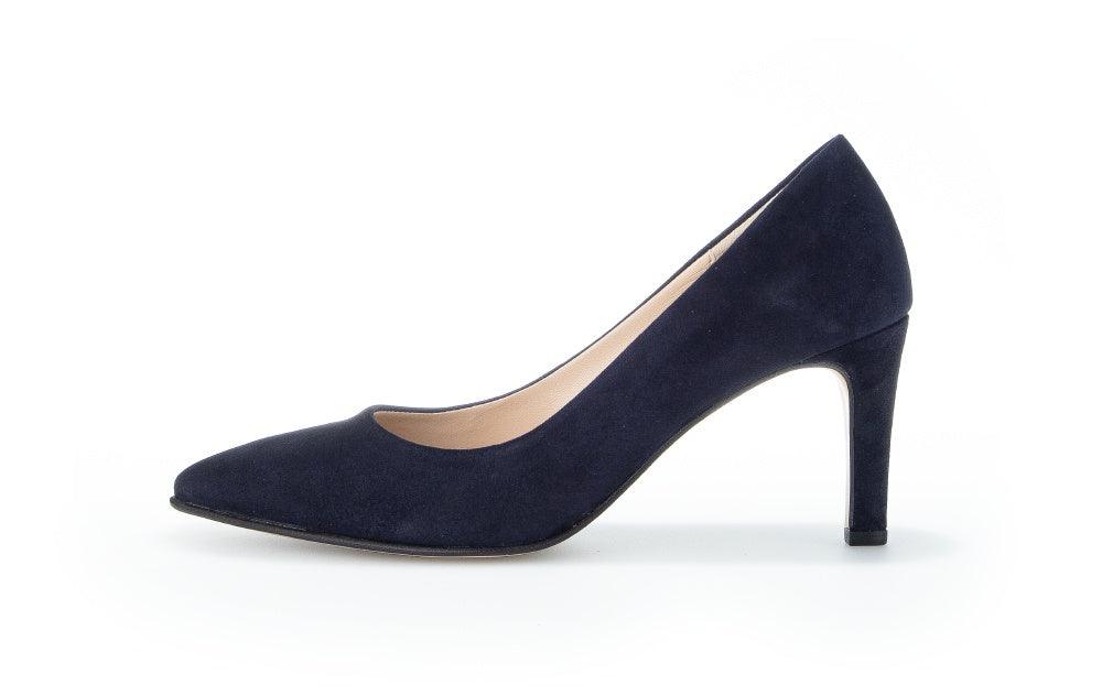 GABOR Navy Suede pointed toe court shoe DANE