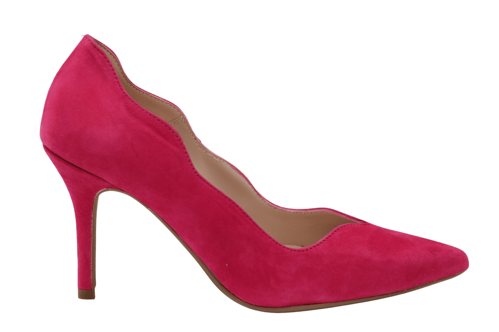 MARIAN Fuchsia Suede Scalloped edge court shoe