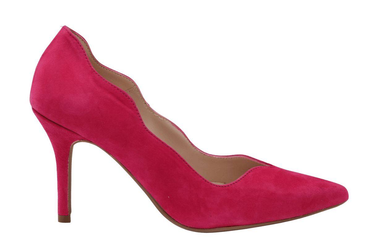 Buy MARIAN Fuchsia Suede Scalloped edge court shoe online Fabucci Fabucci Shoes