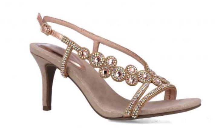 MENBUR Gold embellished strappy sandal