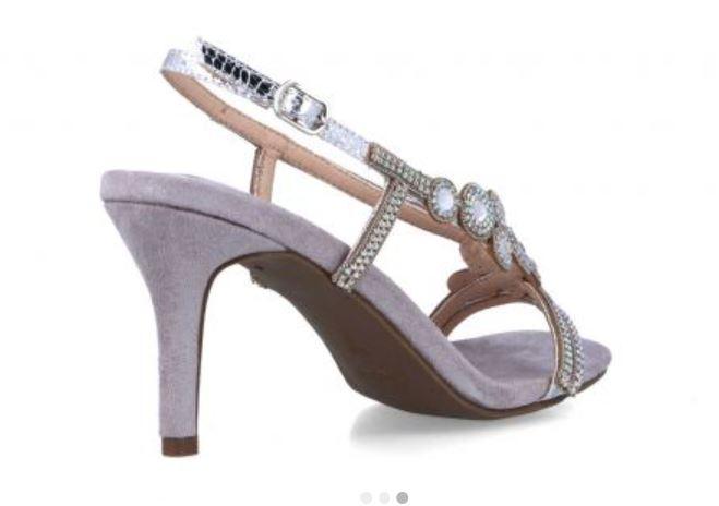 MENBUR Silver embellished strappy sandal