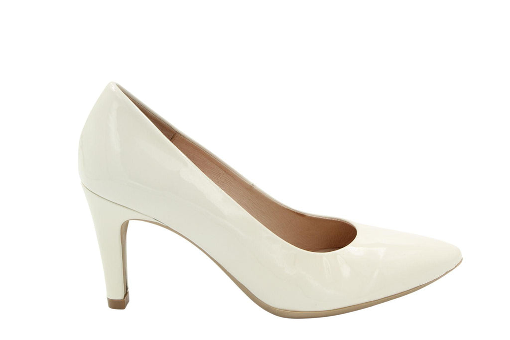 WONDERS -cream- patent - pointed- toe- court- shoe