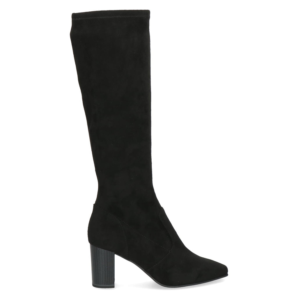 CAPRICE-Black -suede point -toe-knee-boot