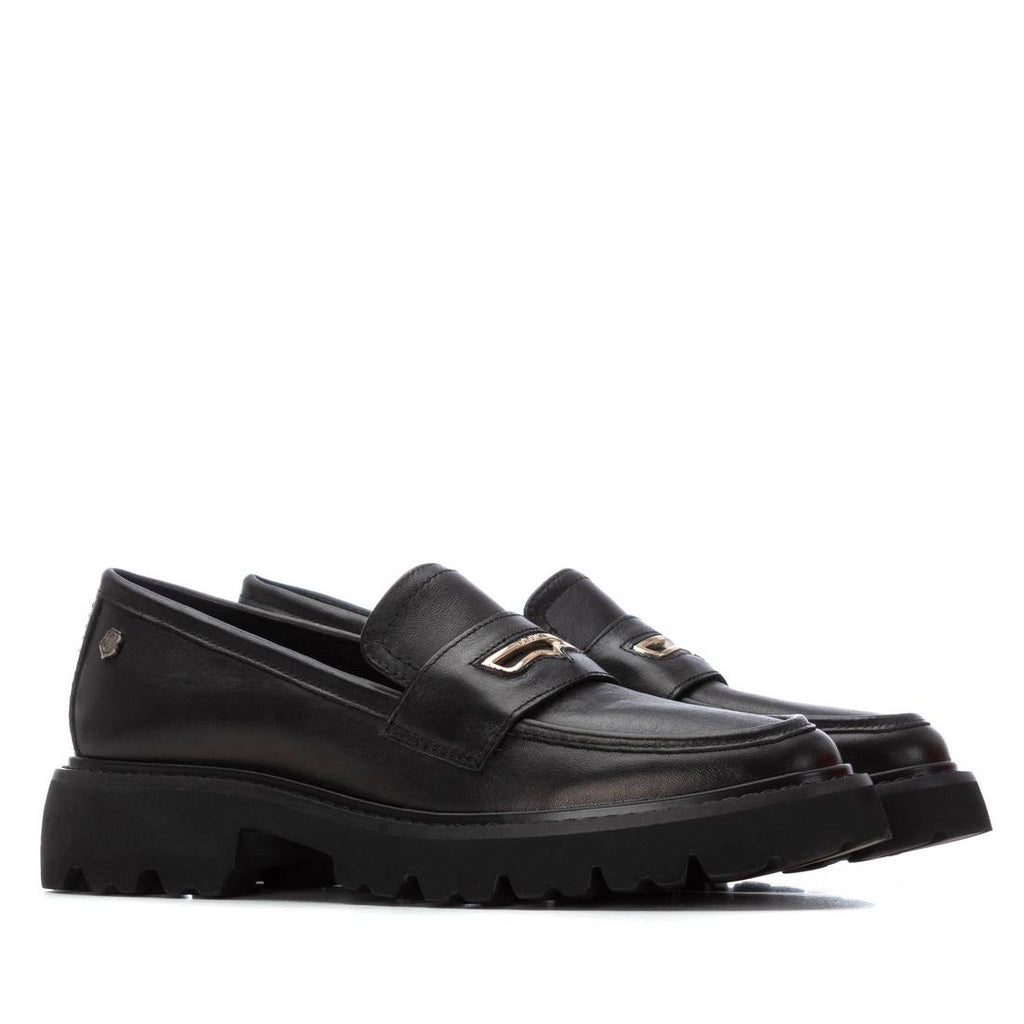 CARMELA-BLACK-leather-loafer