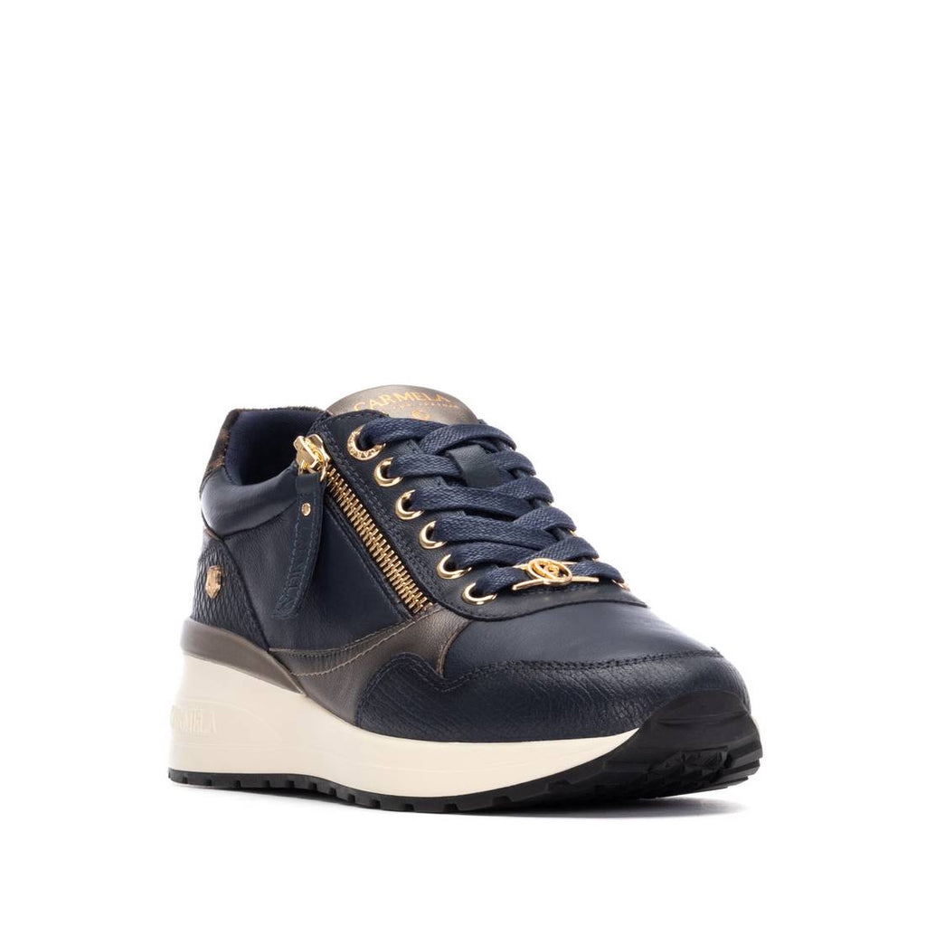 Carmela  Navy Wedge Trainer