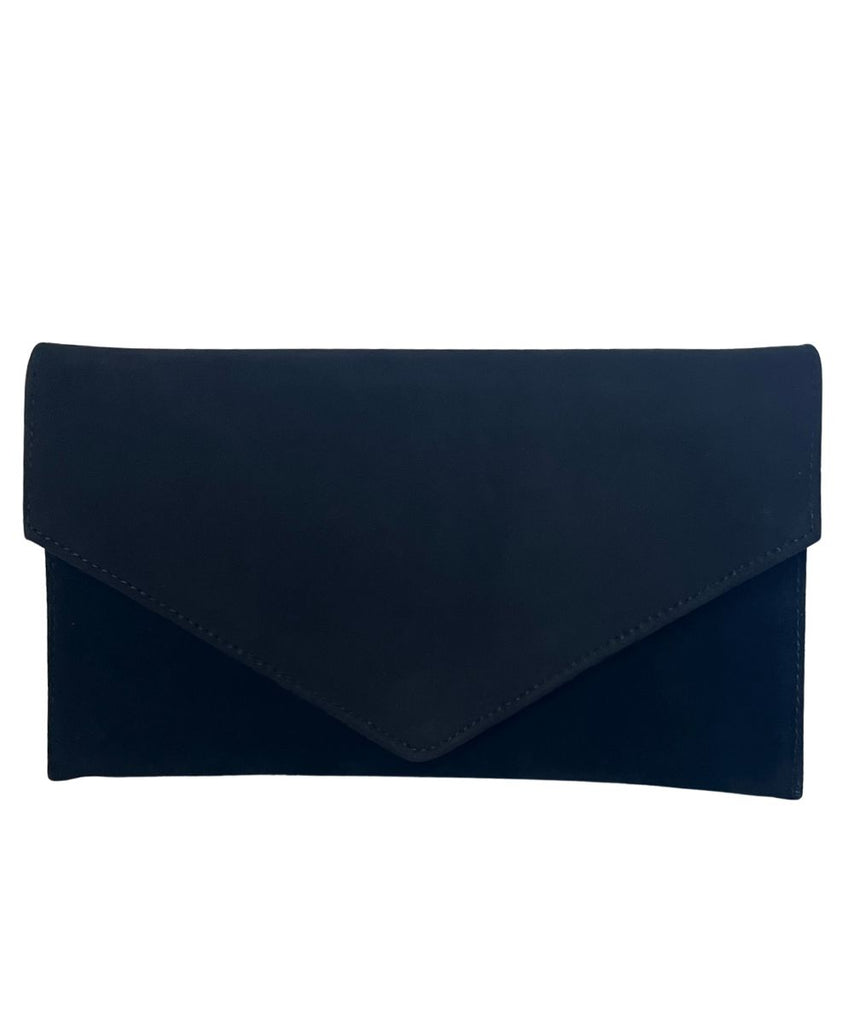 FABUCCI-BLACK-SUEDE-ENVELOPE-CLUTCH-HANDBAG