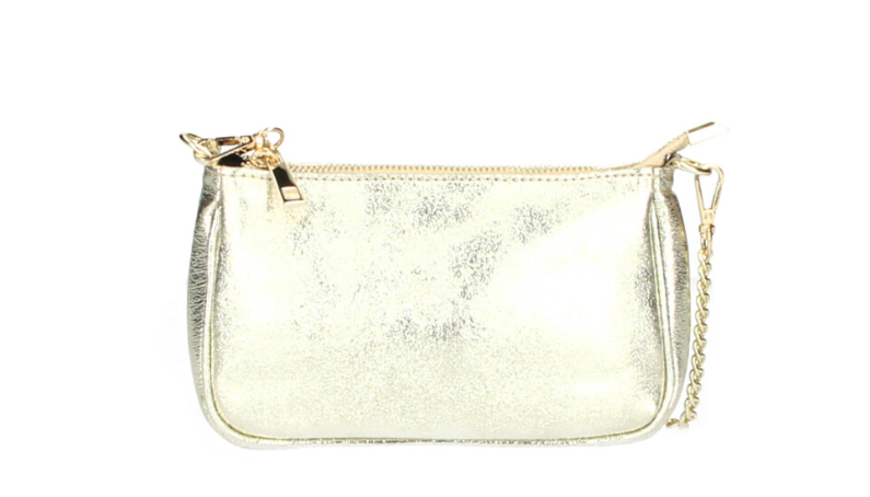 Fabucci Gold Small Leather Clutch Bag