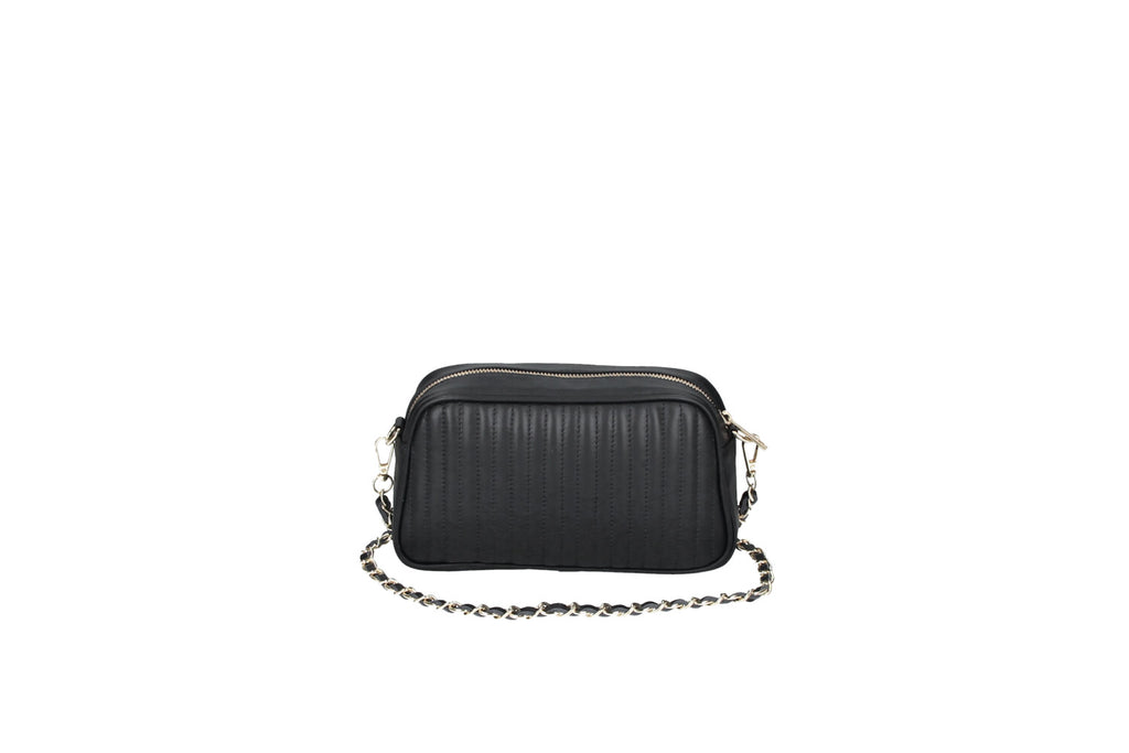 Fabucci- Black -Padded -Leather -Handbag -with -Strap- MIRTA