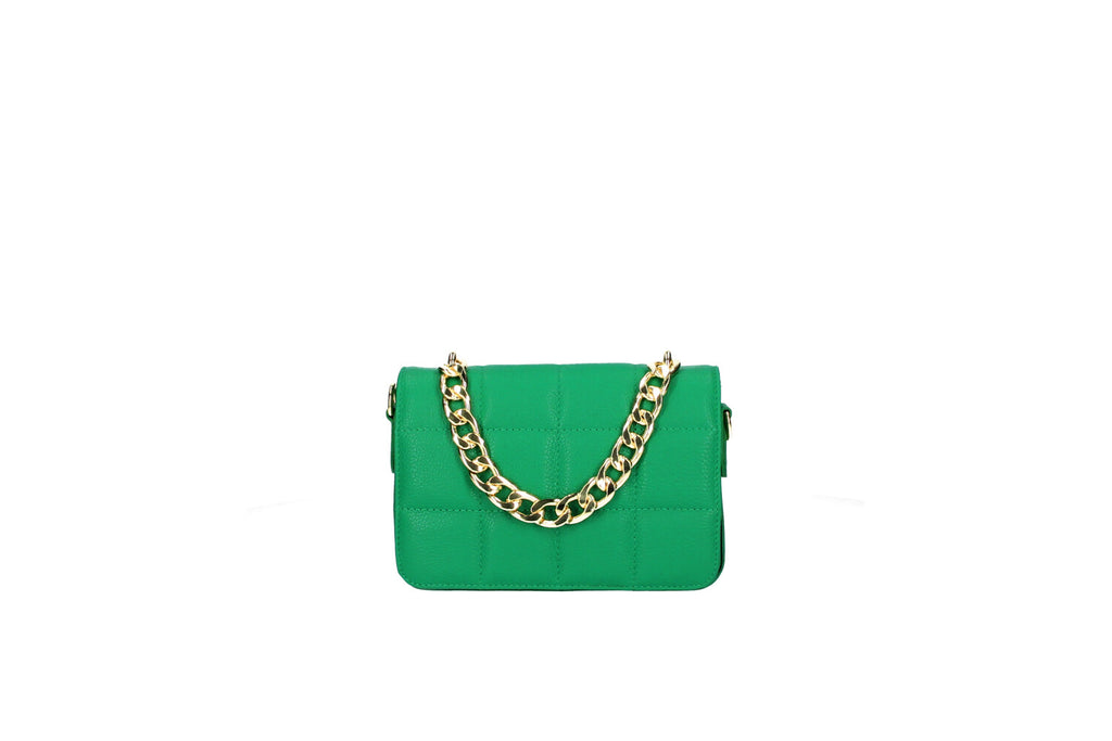 Fabucci- Green- Quilted -Leather -Handbag- MIMI