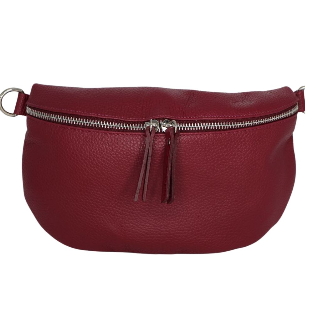 Fabucci Burgundy Leather Medium Bum Bag