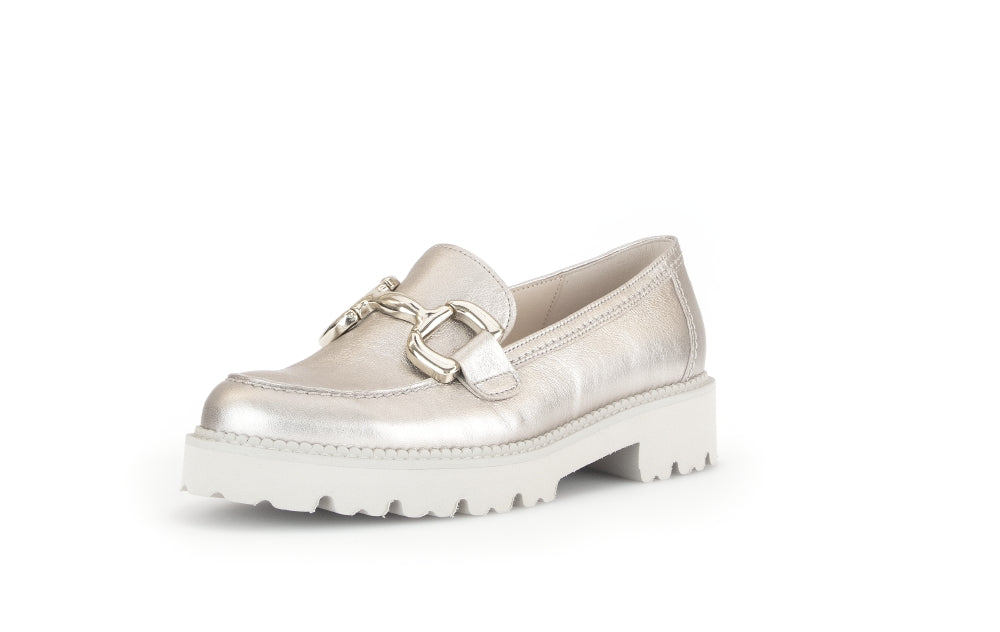 GABOR Pale Gold chunky loafer with gold bit detail 4524662