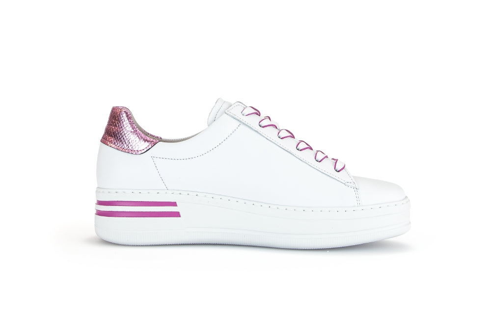 GABOR-White-platform-trainer-with-pink-heel-stripe