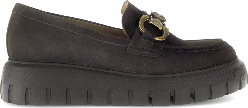 Gabor -Brown-Suede- Platform -Loafer-75304