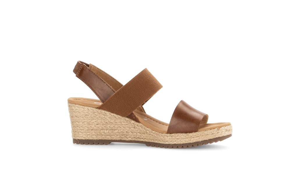 GABOR tan leather wedge sandal 4203453