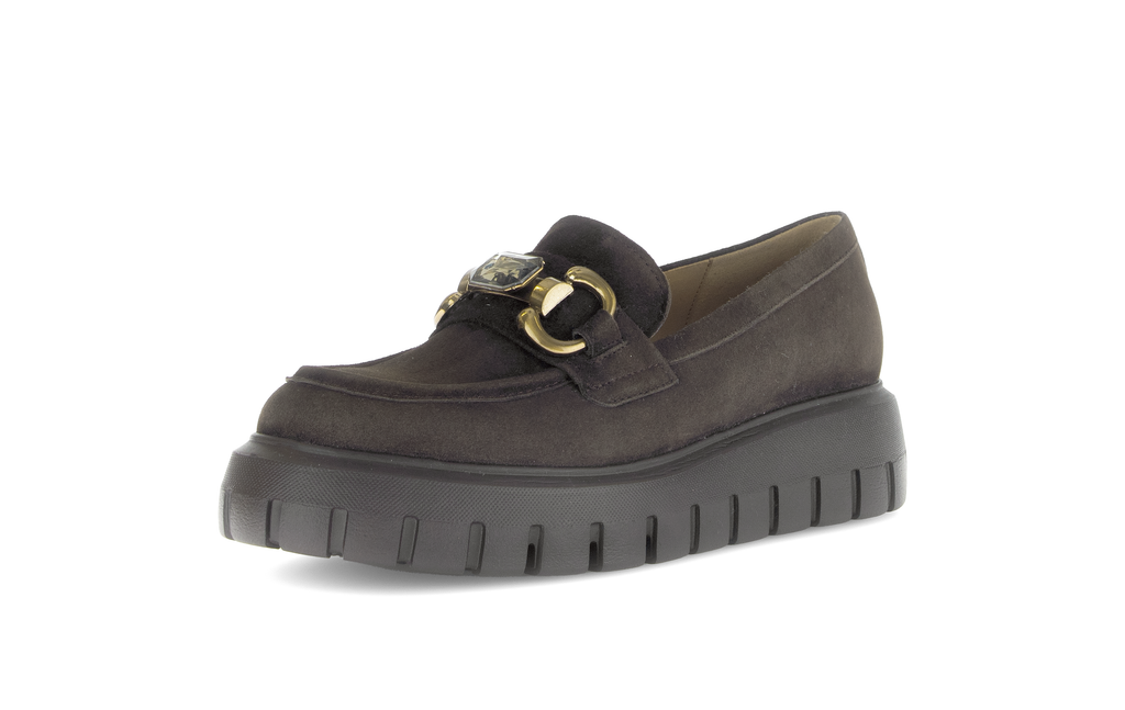 Gabor -Brown-Suede- Platform -Loafer-75304