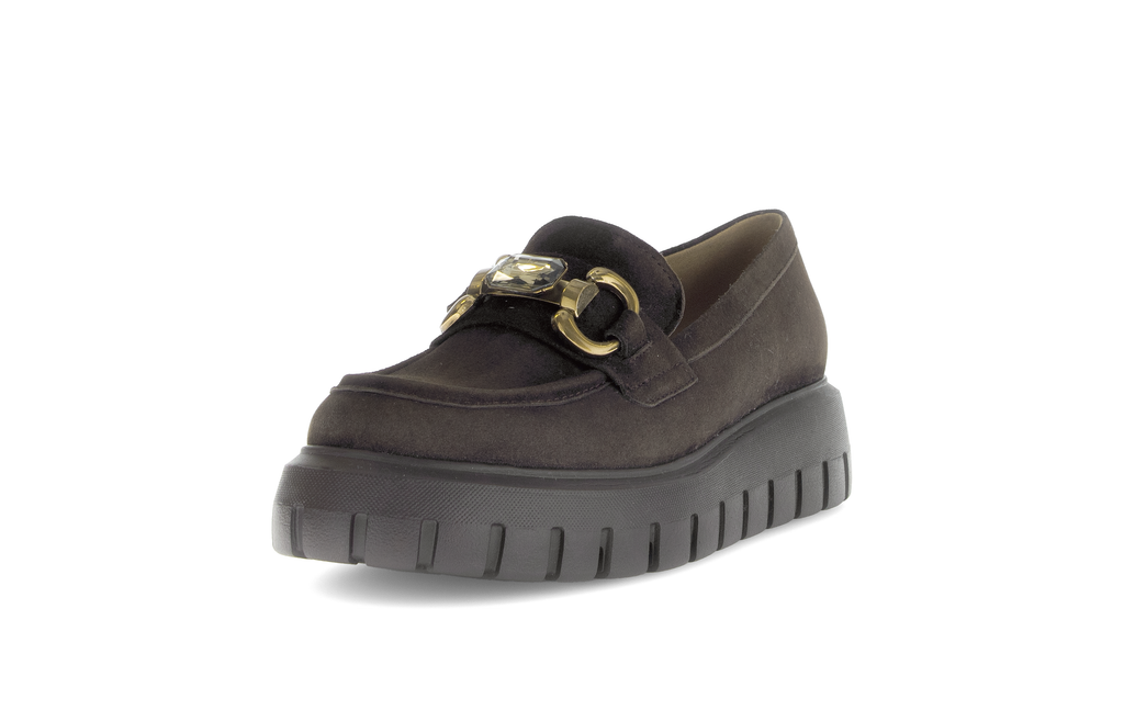 Gabor -Brown-Suede- Platform -Loafer-75304