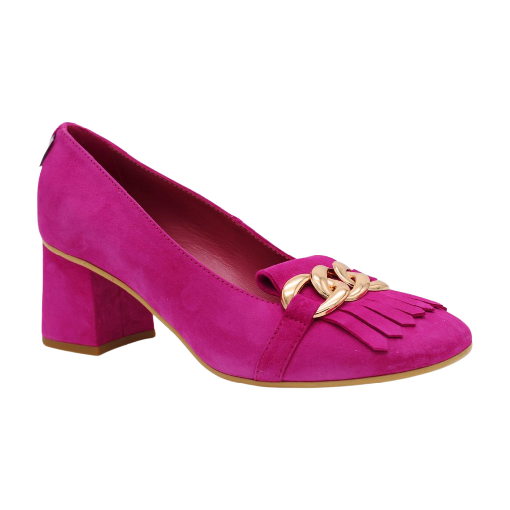 MARCO--MOREO--JOANNA--Pink-Suede-Heeled--Loafer--E4291