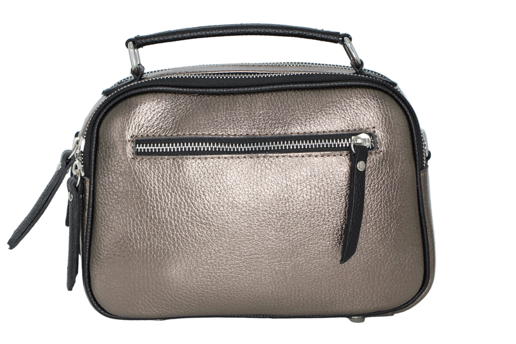 MARCO-MOREO-Pewter-Black -Handbag -with -strap-1926