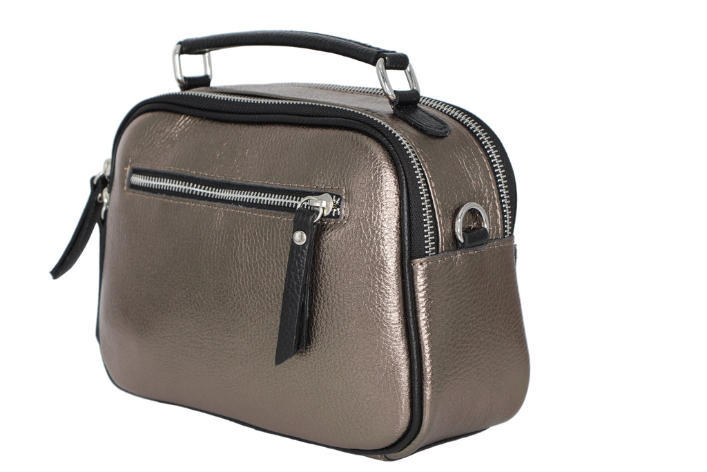 MARCO-MOREO-Pewter-Black -Handbag -with -strap-1926