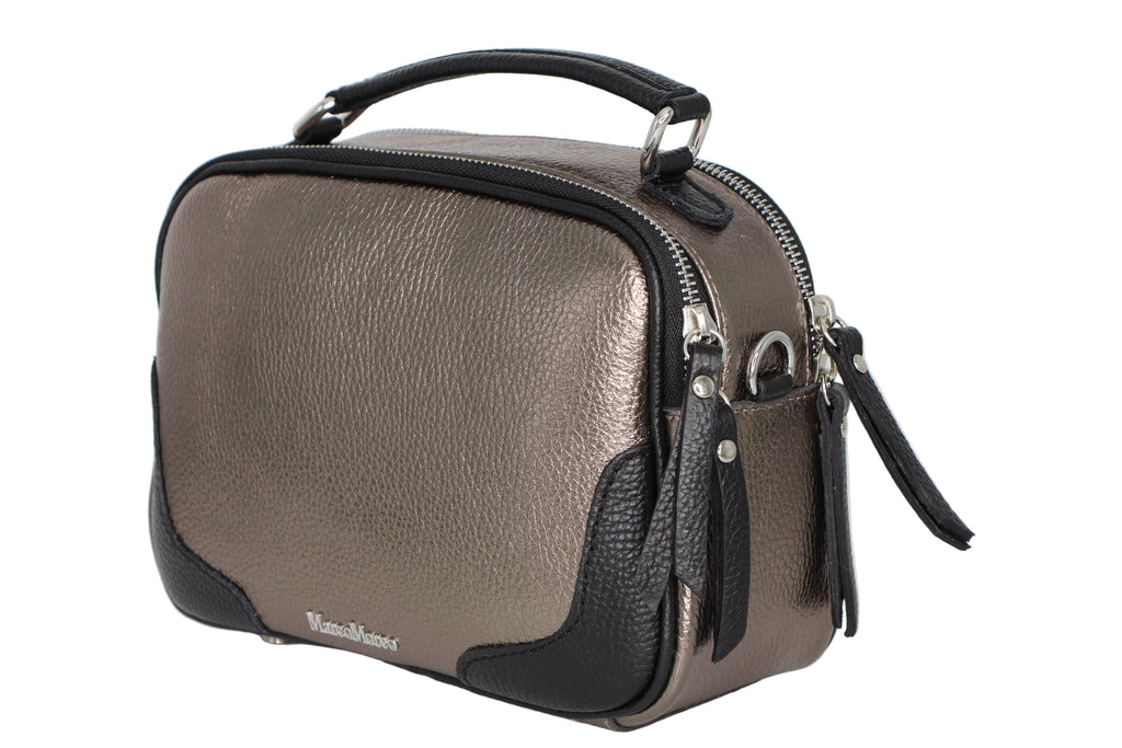 MARCO-MOREO-Pewter-Black -Handbag -with -strap-1926