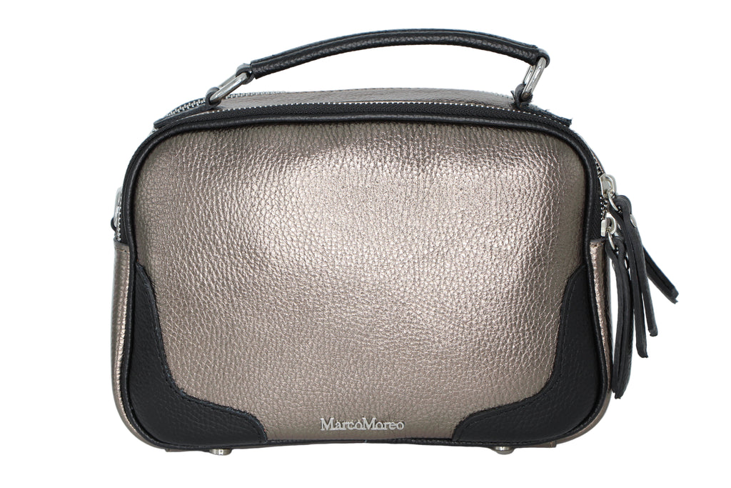 MARCO-MOREO-Pewter-Black -Handbag -with -strap-1926