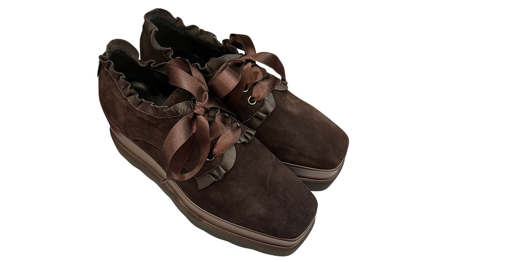 MARCO- MOREO -Brown- Suede- Platform -Laced -shoe-  GABBI- AM608