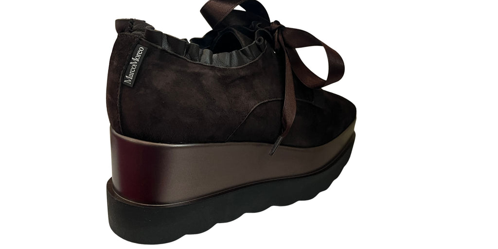 MARCO- MOREO -Brown- Suede- Platform -Laced -shoe-  GABBI- AM608