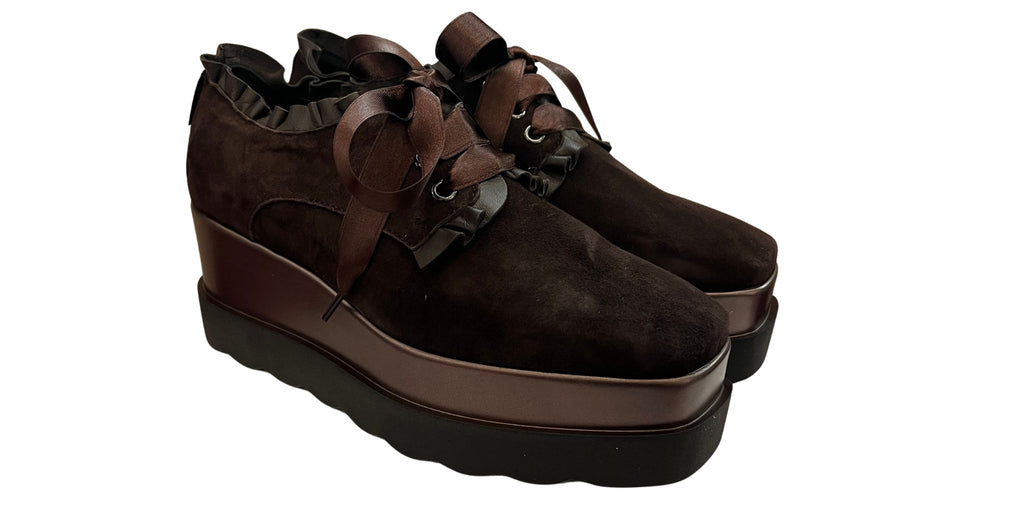 MARCO- MOREO -Brown- Suede- Platform -Laced -shoe-  GABBI- AM608