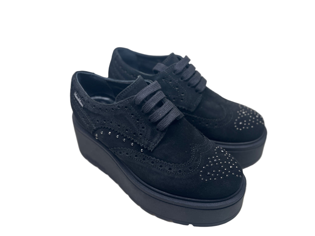 MARCO -MOREO- Black -Suede- Platform- Brogue-  A033-1