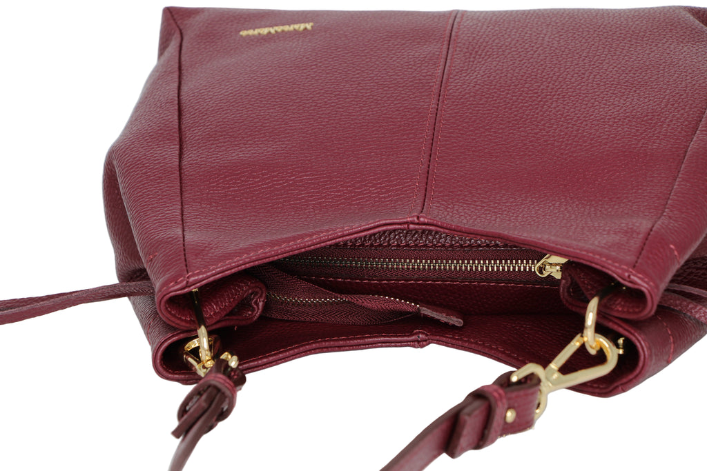 MARCO -MOREO -Burgundy -Leather -Shoulder- Bag- 1949