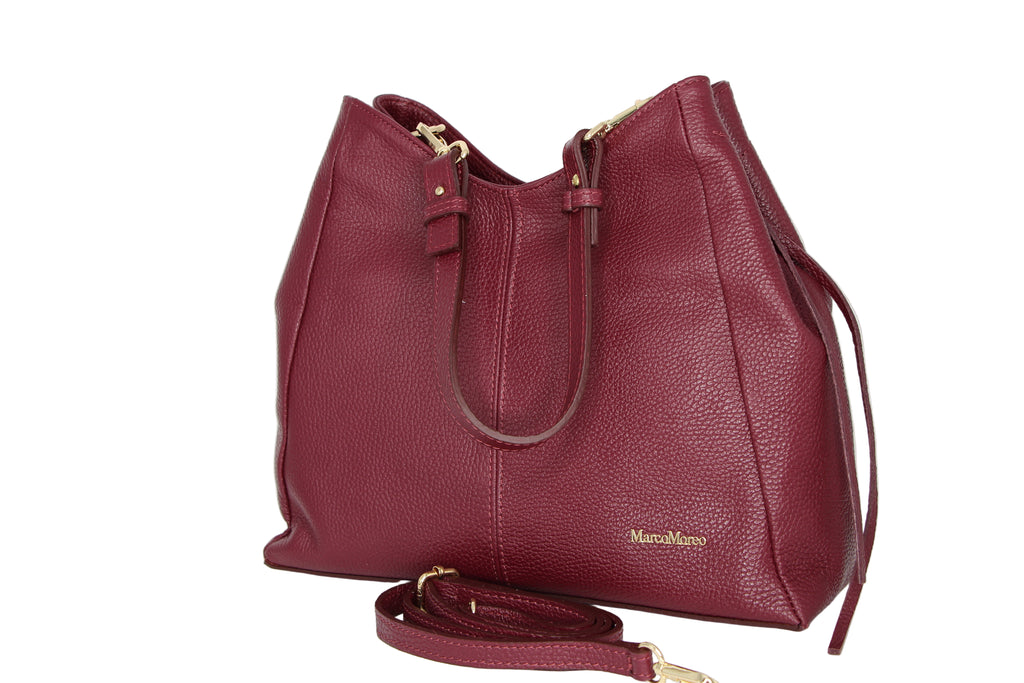 MARCO -MOREO -Burgundy -Leather -Shoulder- Bag- 1949