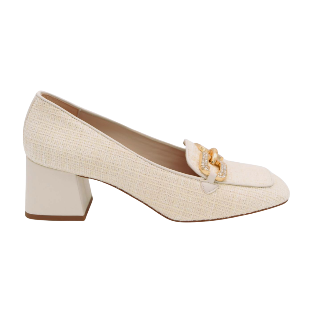 MARIAN -Cream -Boucle - Print -Heeled -Loafer -7901