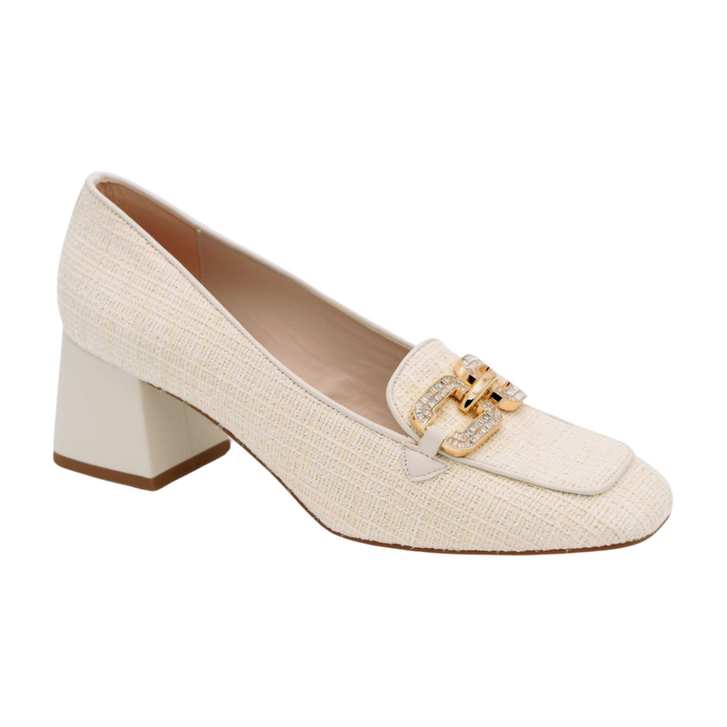 MARIAN -Cream -Boucle - Print -Heeled -Loafer -7901