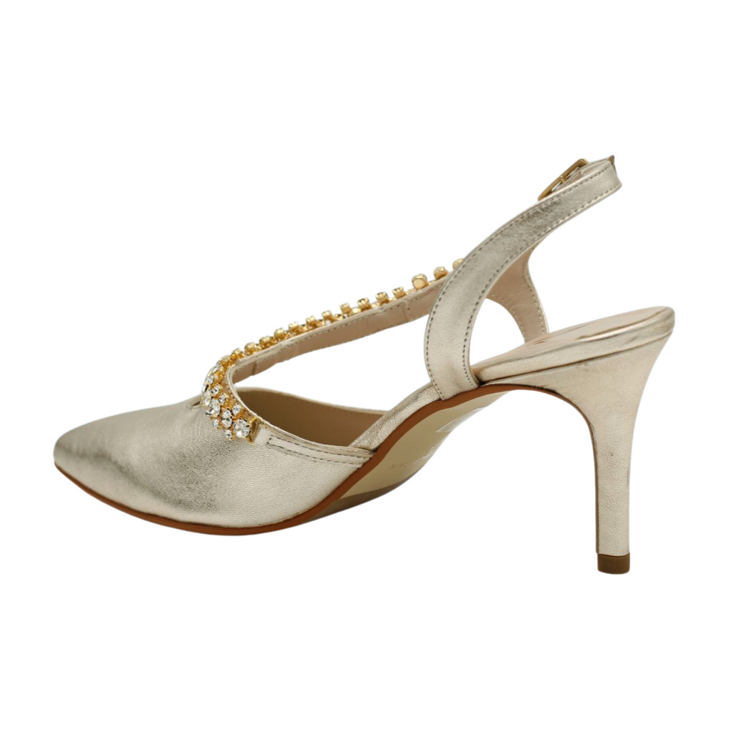 MARIAN-Gold-leather-slingback-diamante- strap (2)